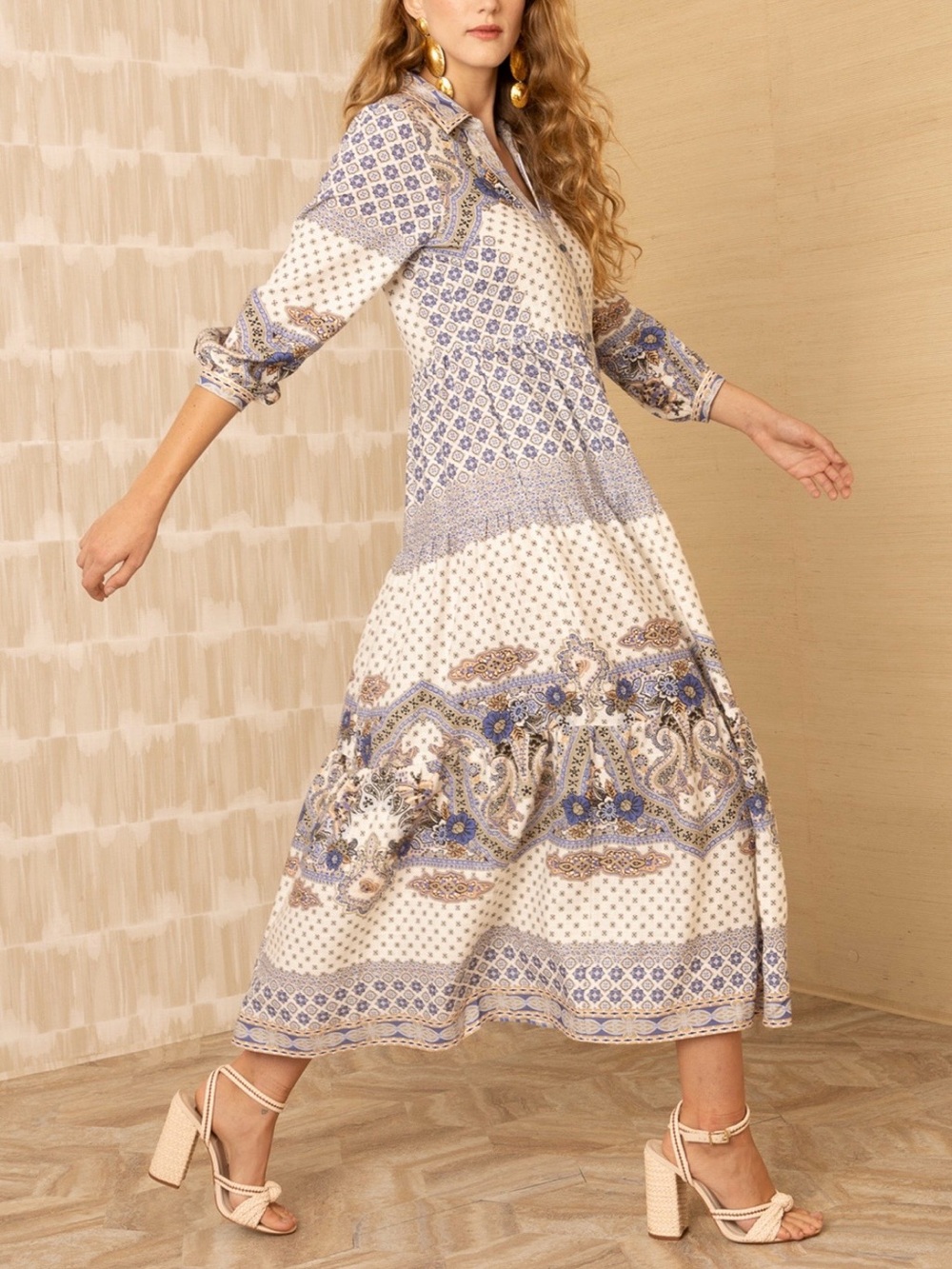 Hale Bob Zora Linen Maxi Dress